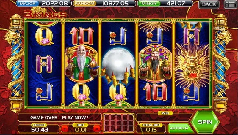 3 Kings payout screen after a win
