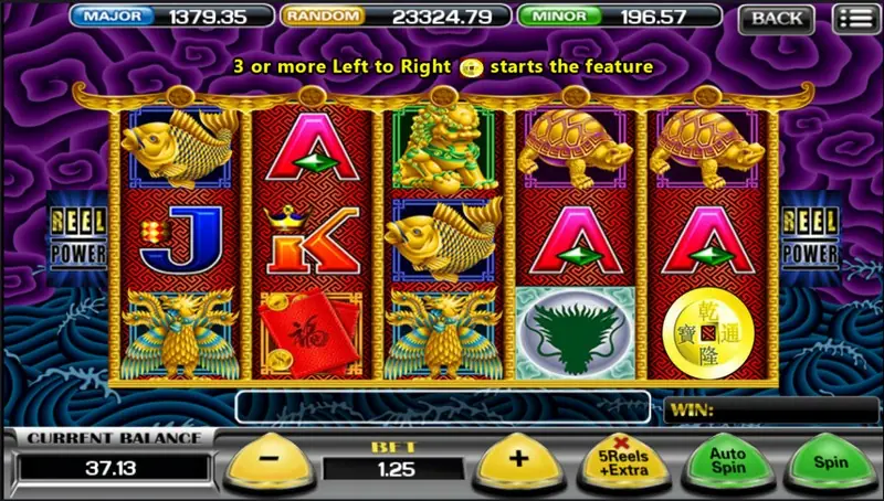 Wild symbol landing on the 5 Dragons reels