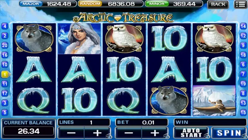 The Arctic Queen on the Arctic Treasure screen