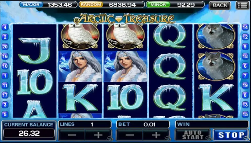 Arctic Treasure feature information screen