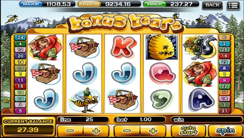 Bonus Bears slot in the ACE333 mini games lobby with its bear characters