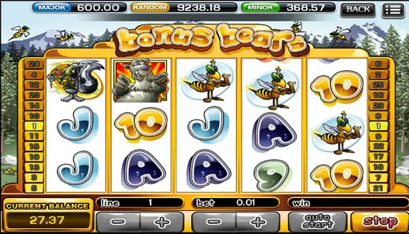 Bonus Bears paytable screen