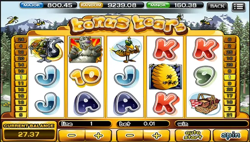 Bonus Bears help page with feature rules