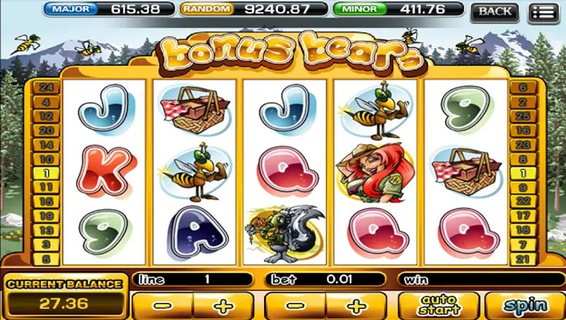 Bonus Bears bonus feature screen