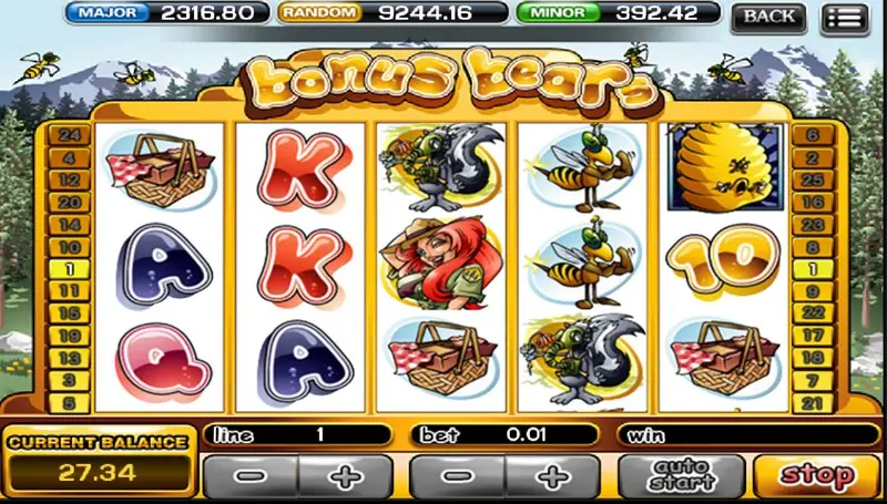 Bonus Bears on a mobile screen
