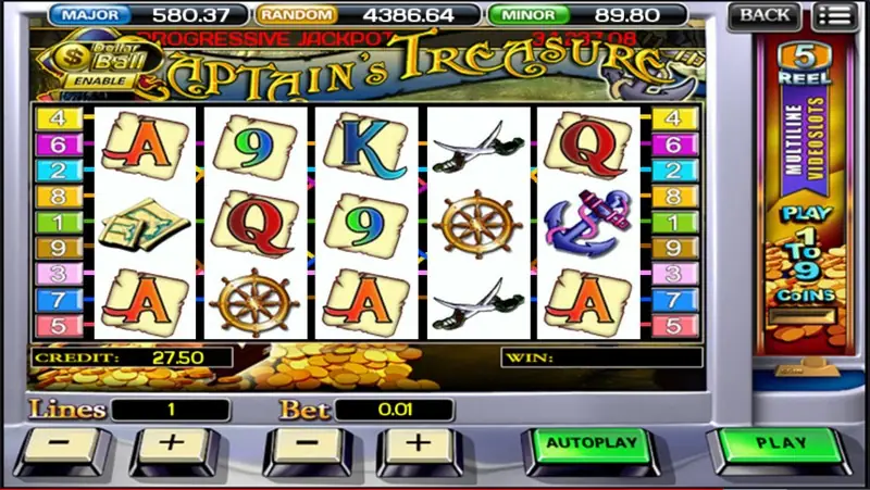 Free spin bonus starting in Captain's Treasure