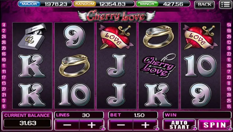 Cherry Love slot with the tattooed heroine inside a tattoo shop