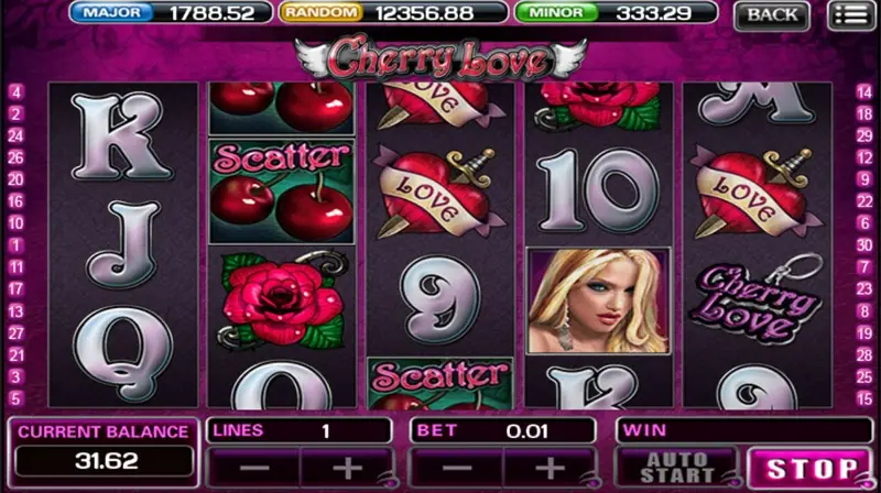Cherry Love reels with tattoo-themed symbols