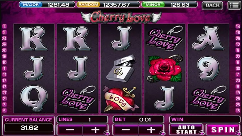 Cherry Love main screen showing the tattoo shop background
