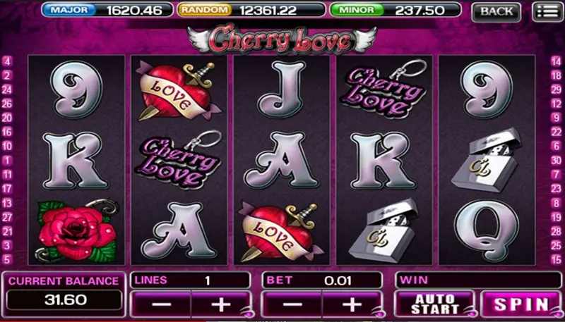 Free spins in progress on the Cherry Love reels