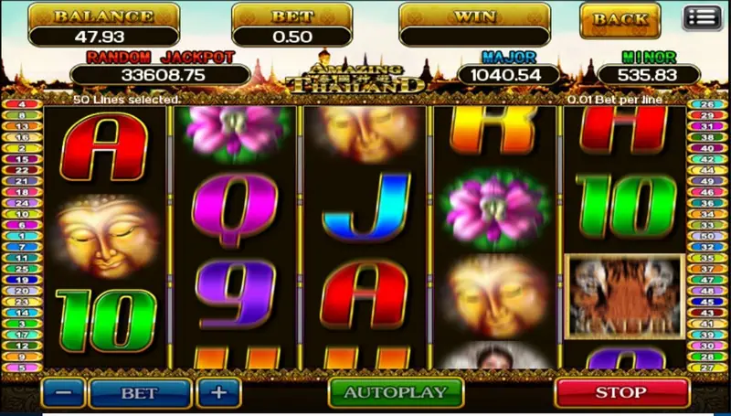 Amazing Thailand win screen after a winning spin