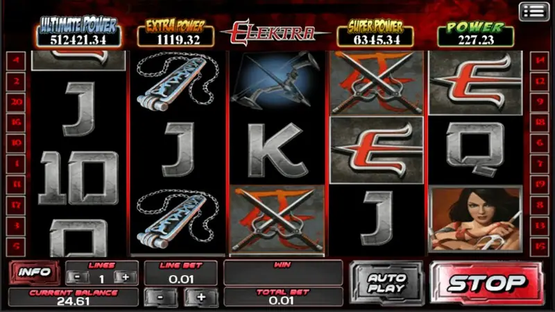 Elektra win screen showing a payout after a feature