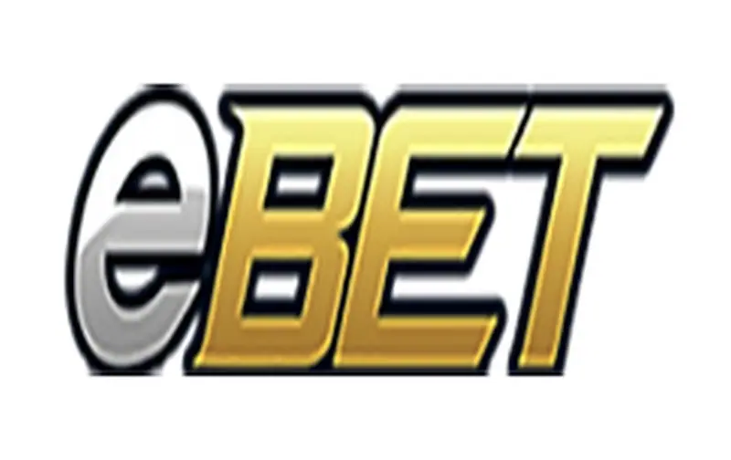 eBET live casino logo in white and gold