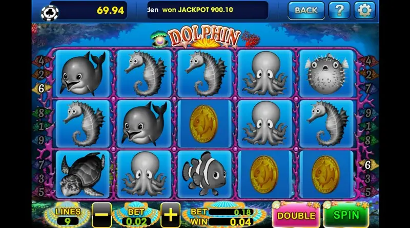 Dolphin Treasure winning combination with animated sea creatures