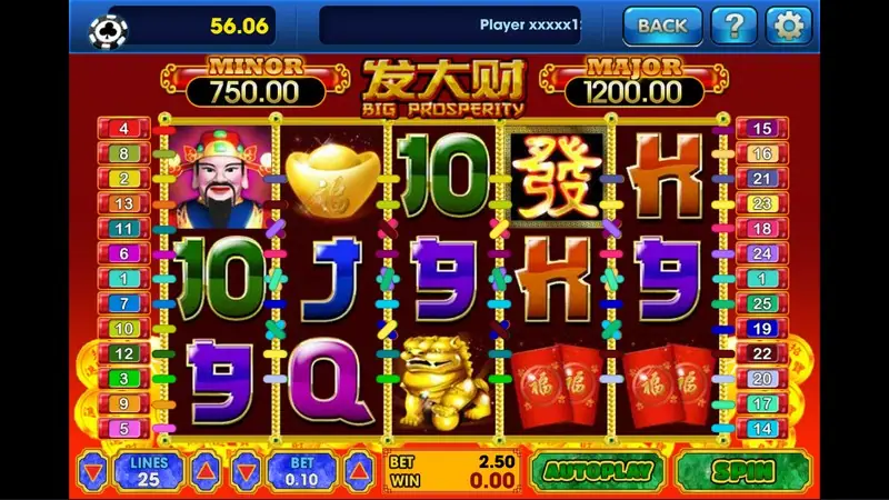 Fa Da Chai five-reel layout with oriental fortune symbols