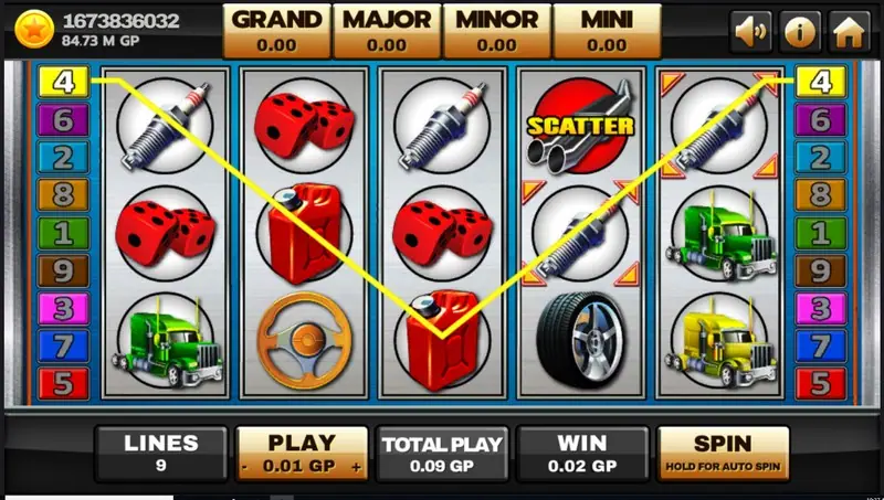 Highway Kings JP bet settings and spin controls on Joker123