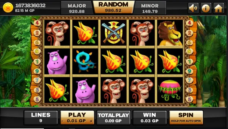 Huga paytable showing jungle creature payouts on Joker123