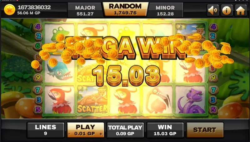 Jungle Island paytable and bet settings on Joker123