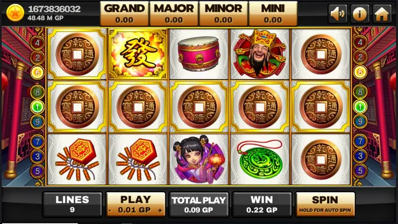 Lucky God 2 paytable showing symbol values