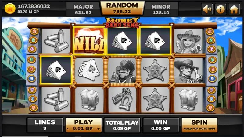 Money Bang Bang reels on Joker123 with Wild West symbols