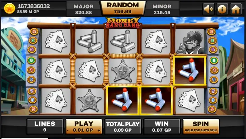 Feature or bonus screen in Money Bang Bang on Joker123