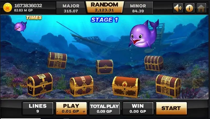 Wild symbol on the Ocean Paradise reels completing a win