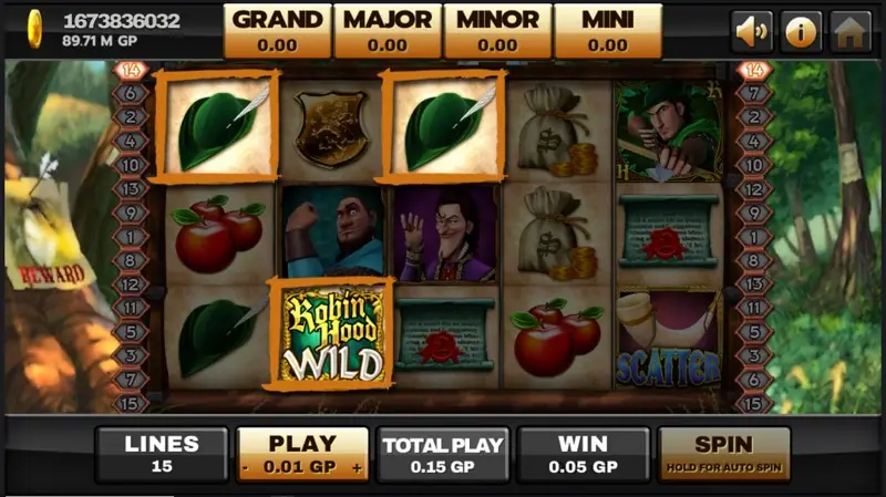 Robin Hood reels on Joker123 with the logo wild on a payline