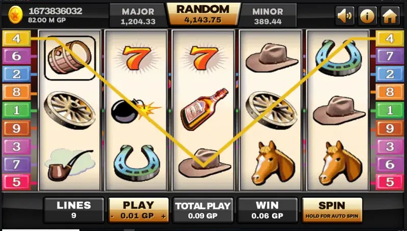Silver Bullet paytable with values for each Wild West symbol