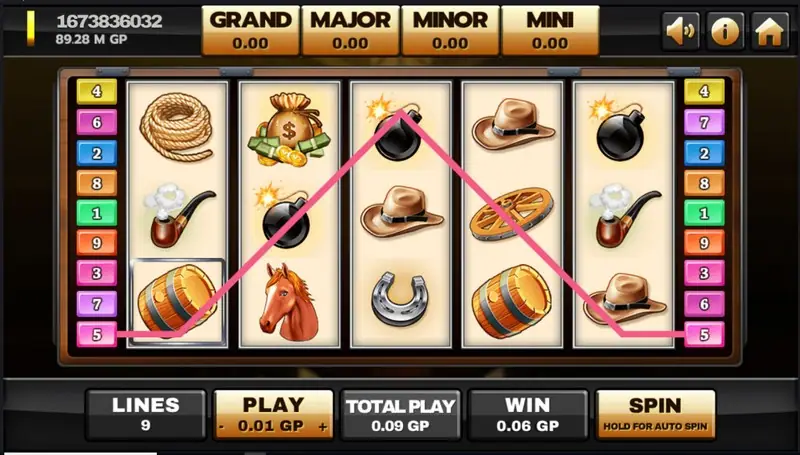 Paytable and bet options in Silver Bullet Progressive