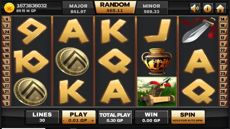 Sparta slot on Joker123 with Spartan warrior symbols on five reels