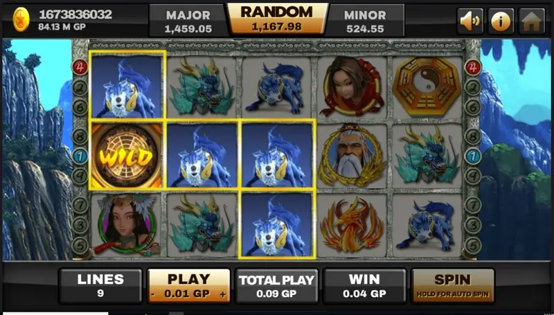 Thun Ten God reels showing mythical creature symbols