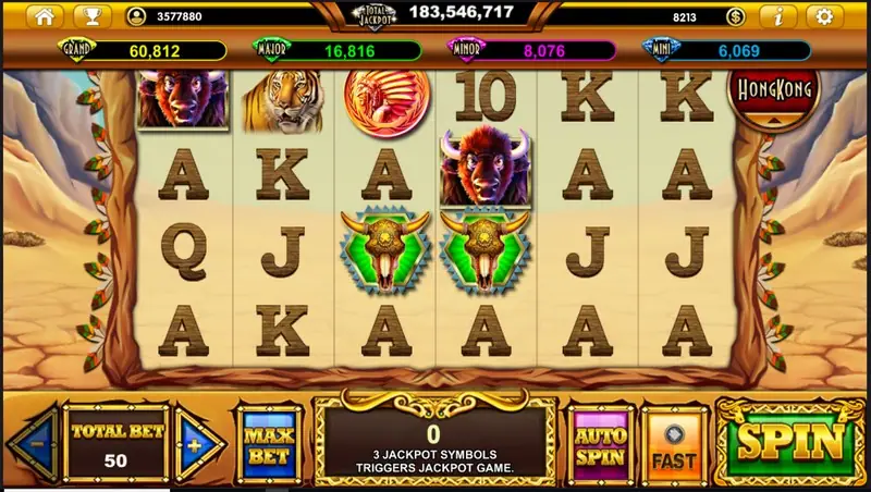 Buffalo Blaze Live22 slot with buffalo and wild animal symbols