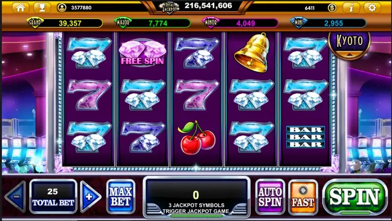 Classic Diamond Live22 slot with diamond symbols on a cabinet-style frame