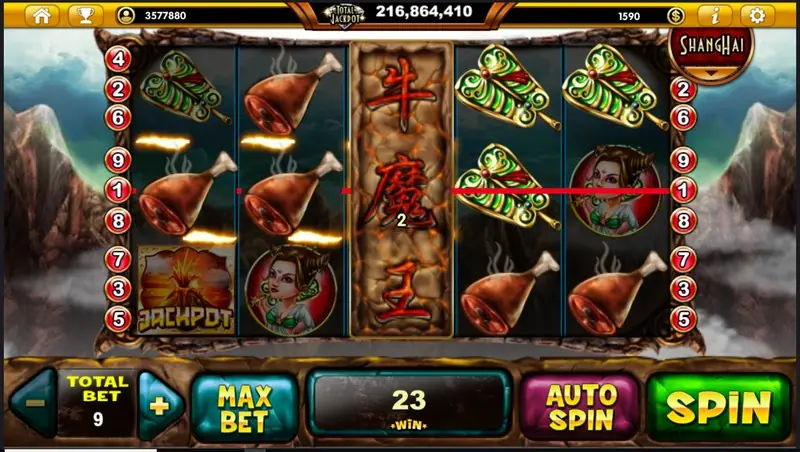 Paytable screen for Evil King Ox listing the wild and scatter rules