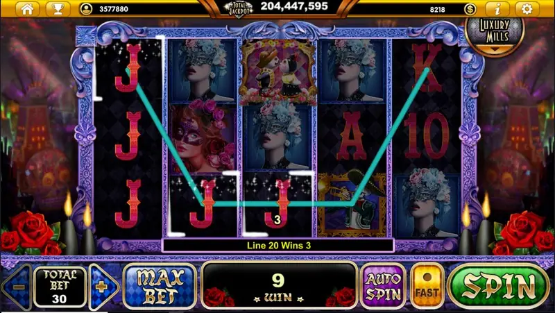 Guardians of Flowers payline map with the twenty paths marked