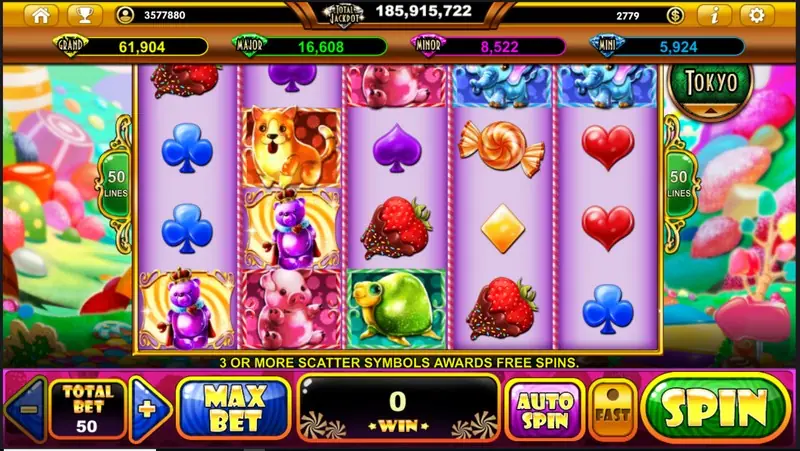 Gummy Wonderland slot on Live22 with colourful gummy candy symbols
