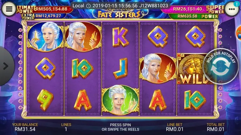 Oversized special symbols on the Fate Sisters reels