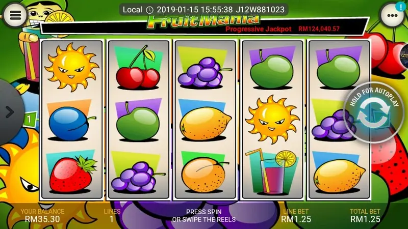Fruit Mania retro fruit slot on LPE88 with bright reels