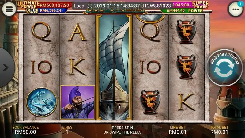 God of Storm slot on LPE88 with soldier and sea monster symbols