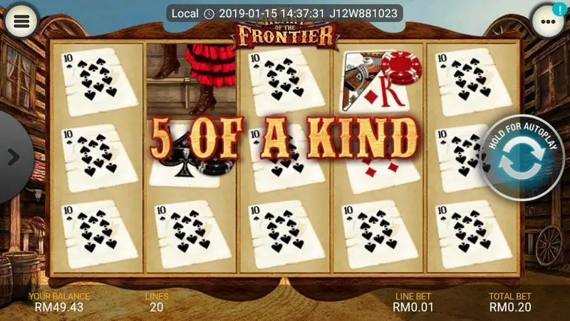 Heart of the Frontier wild symbols landing across a payline