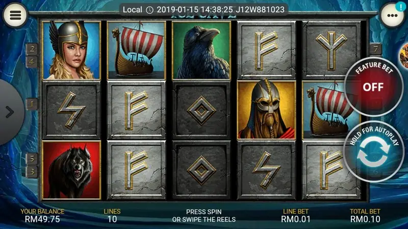 Ice Cave reels on LPE88 with the five Nordic rune symbols