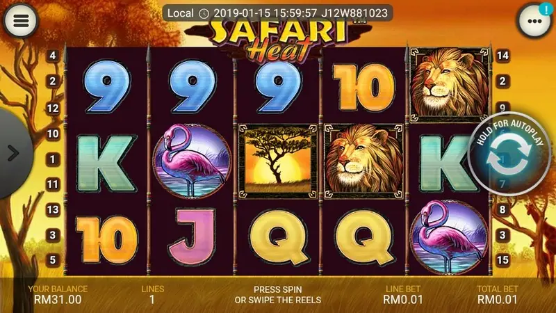 Safari Heat gamble result after a correct colour guess