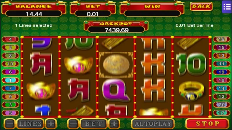 Paytable screen for 5 Fortune showing symbol payouts
