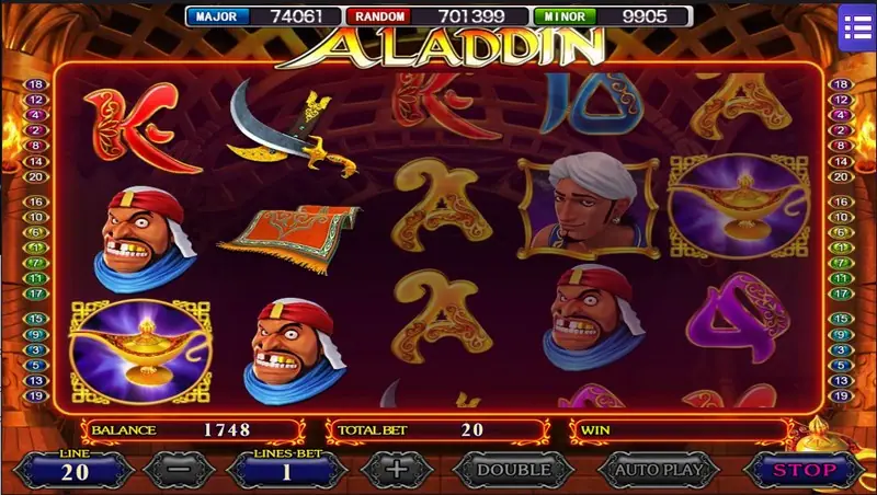 Aladdin's Wishes free games screen after the scatter trigger