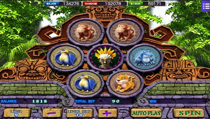 Amazon Jungle slot reels surrounded by dense rainforest foliage