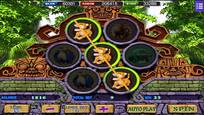 Amazon Jungle win display after a line pays out