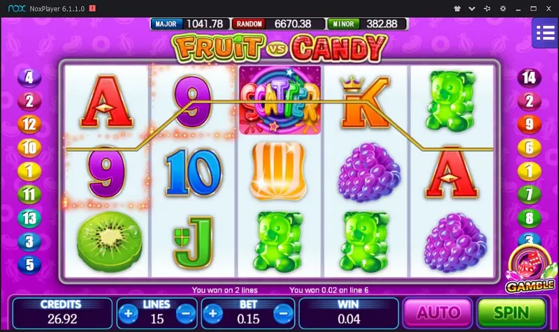 Candy Spins mode with stacked candy reels