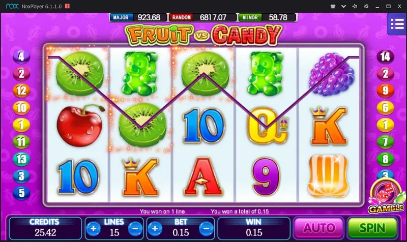 Fruit Vs Candy win summary after the free spins