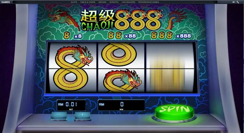 Chao Ji 888 reels with Chinese lucky symbols and the 888 logo