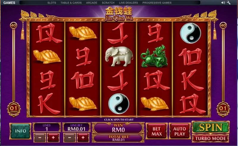 Command bar in Jin Qian Wa showing the plus and minus bet buttons
